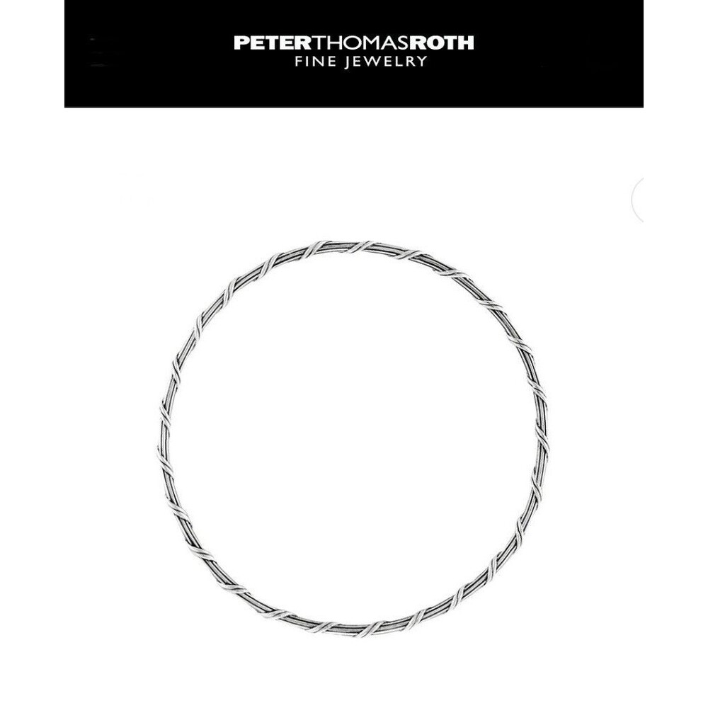 NEW Peter Thomas Roth Designs Signature Romance Bangle, Sterling Silver, 8in